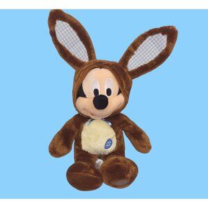 Disney Store Mickey Mouse Plush In Bunny Outfit Brown & Cream 18 in Soft Toy